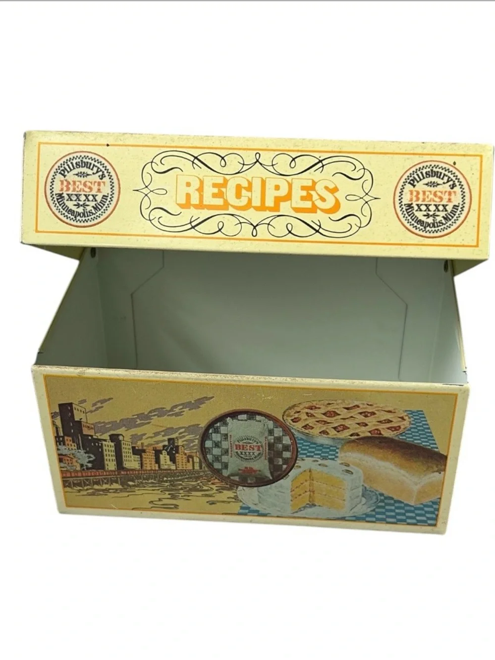 Vintage Pillsbury Heritage Metal Recipe Box